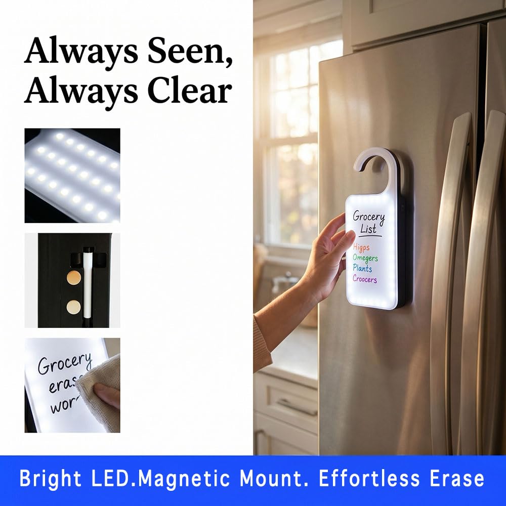 ☆ Custom Long Hanger LED Board　　　　【数量限定】 Amazon.com : LED Light Up Door Hanger Whiteboard with 9 Dry Erase